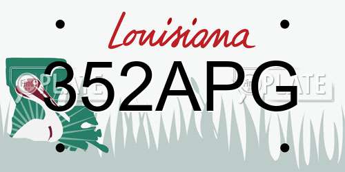 352APG Louisiana License Plate