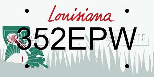 352EPW Louisiana License Plate