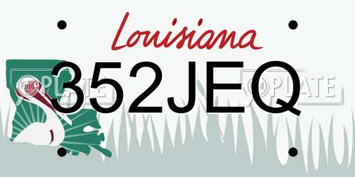 352JEQ Louisiana License Plate