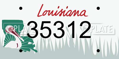 35312 Louisiana License Plate