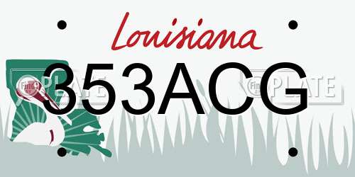 353ACG Louisiana License Plate