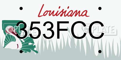 353FCC Louisiana License Plate