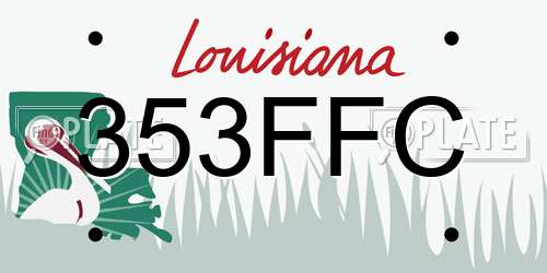 353FFC Louisiana License Plate