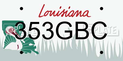 353GBC Louisiana License Plate