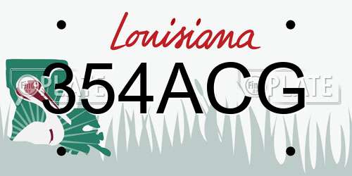 354ACG Louisiana License Plate