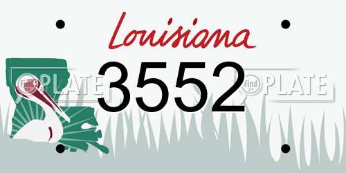 3552 Louisiana License Plate