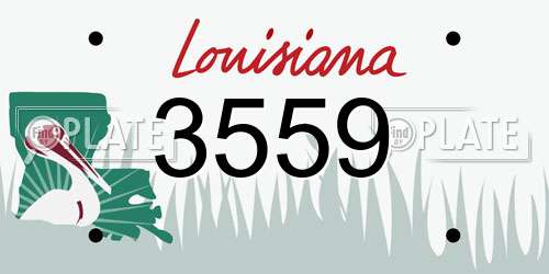 3559 Louisiana License Plate