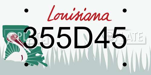 355D45 Louisiana License Plate