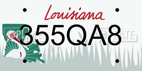 355QA8 Louisiana License Plate