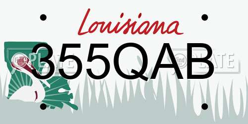 355QAB Louisiana License Plate