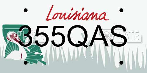 355QAS Louisiana License Plate