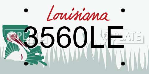 3560LE Louisiana License Plate