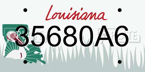 35680A6 Louisiana License Plate