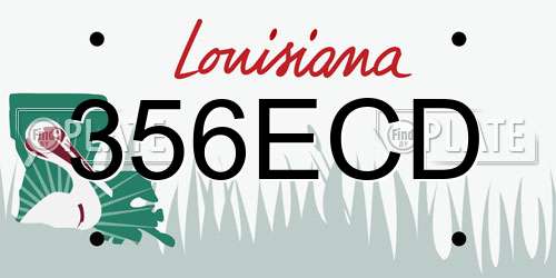 356ECD Louisiana License Plate