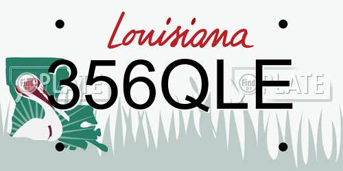 356QLE Louisiana License Plate