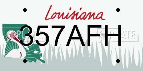 357AFH Louisiana License Plate