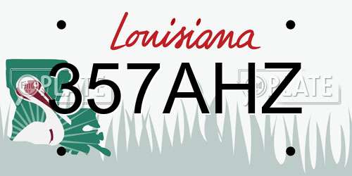 357AHZ Louisiana License Plate