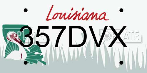 357DVX Louisiana License Plate