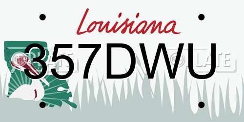 357DWU Louisiana License Plate