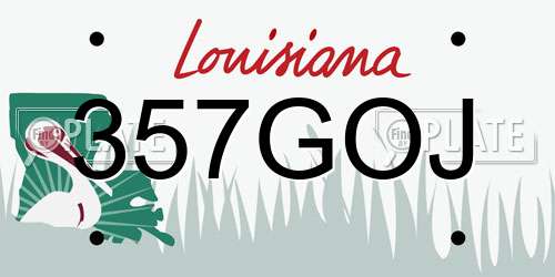 357GOJ Louisiana License Plate