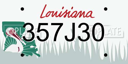 357J30 Louisiana License Plate