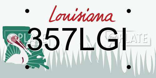 357LGI Louisiana License Plate