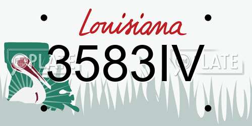 3583IV Louisiana License Plate