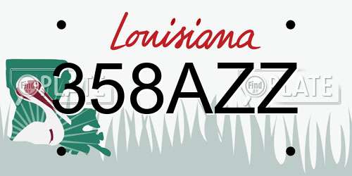 358AZZ Louisiana License Plate