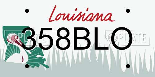 358BLO Louisiana License Plate