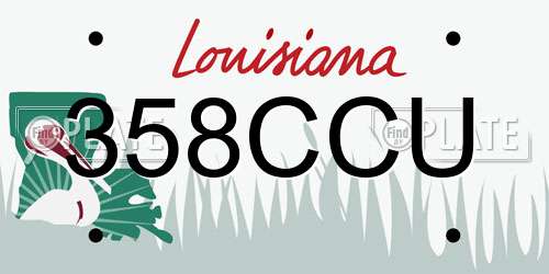 358CCU Louisiana License Plate