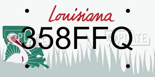 358FFQ Louisiana License Plate