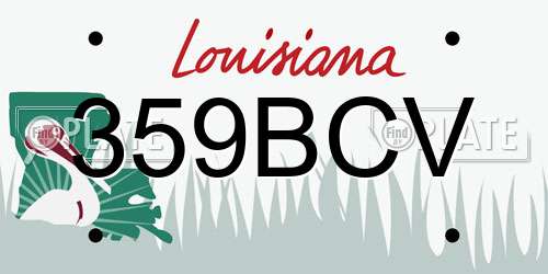 359BCV Louisiana License Plate