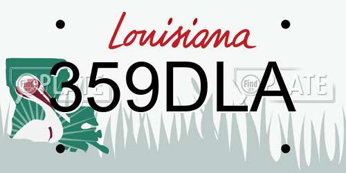 359DLA Louisiana License Plate