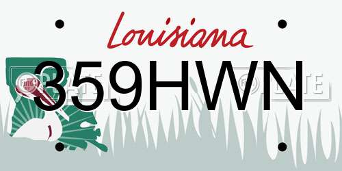 359HWN Louisiana License Plate