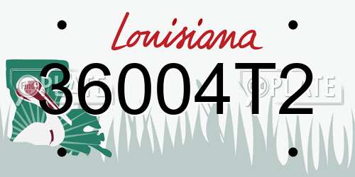 36004T2 Louisiana License Plate