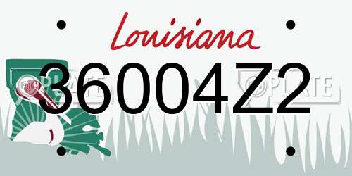 36004Z2 Louisiana License Plate