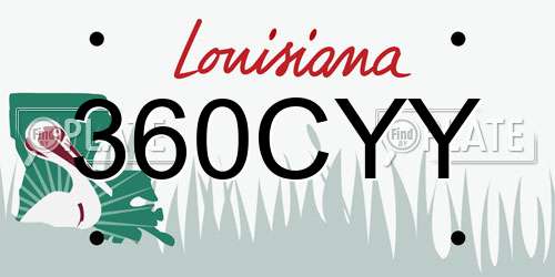 360CYY Louisiana License Plate