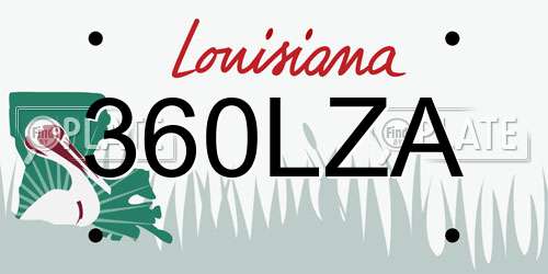 360LZA Louisiana License Plate