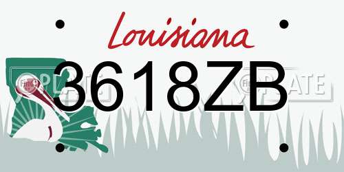 3618ZB Louisiana License Plate