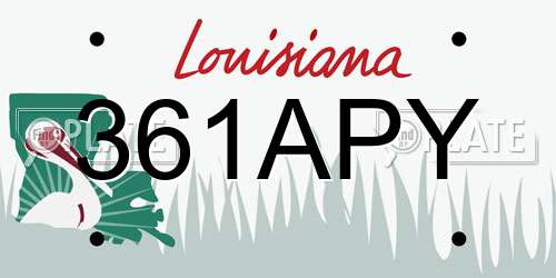 361APY Louisiana License Plate