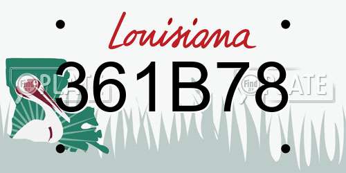 361B78 Louisiana License Plate