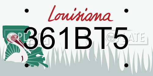 361BT5 Louisiana License Plate