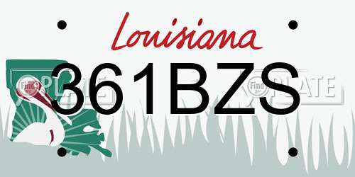361BZS Louisiana License Plate