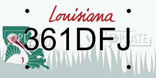 361DFJ Louisiana License Plate