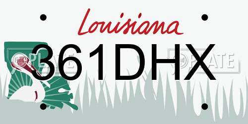 361DHX Louisiana License Plate