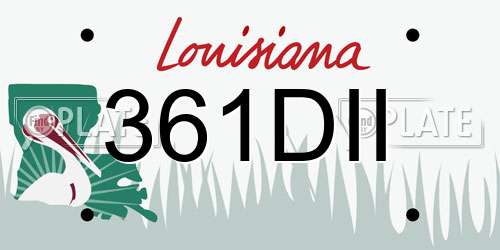 361DII Louisiana License Plate