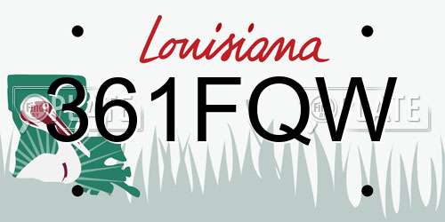 361FQW Louisiana License Plate