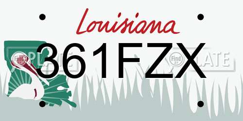 361FZX Louisiana License Plate