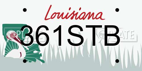 361STB Louisiana License Plate