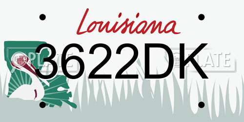 3622DK Louisiana License Plate